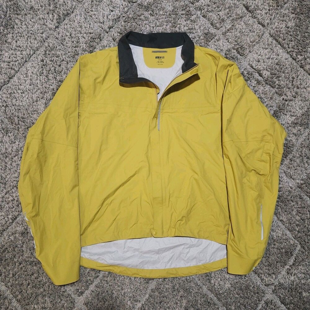 REI Men’s Co-Op Junction Hybrid Cycling Jacket Size XXL Yellow Rain Wind